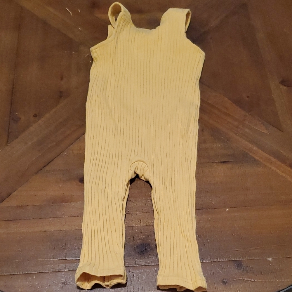 Rene Rofe Yellow Ribbed Baby Romper - Picture 3 of 4